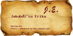 Jakubács Erika névjegykártya
