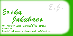 erika jakubacs business card